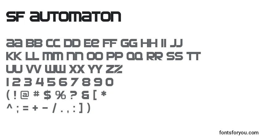 Schriftart SF Automaton – Alphabet, Zahlen, spezielle Symbole