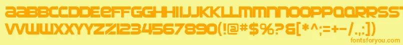 SF Automaton Font – Orange Fonts on Yellow Background