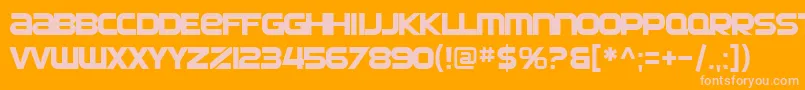 SF Automaton Font – Pink Fonts on Orange Background