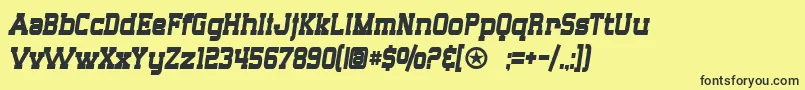 フォントSF Big Whiskey Condensed Bold – 黒い文字の黄色い背景