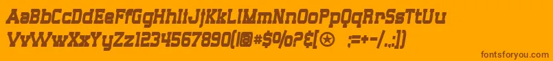 SF Big Whiskey Condensed Boldフォントについての詳細 フォントSF Big Whiskey Condensed Bold – オレンジの背景に茶色のフォント