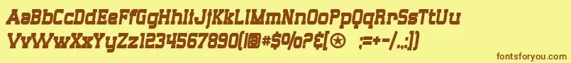 SF Big Whiskey Condensed Bold Font – Brown Fonts on Yellow Background
