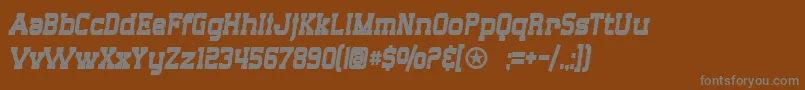 フォントSF Big Whiskey Condensed Bold – 茶色の背景に灰色の文字