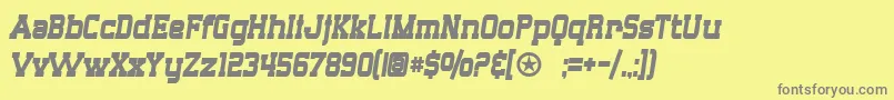フォントSF Big Whiskey Condensed Bold – 黄色の背景に灰色の文字