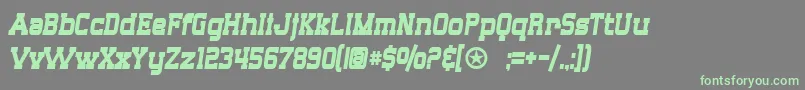 SF Big Whiskey Condensed Boldフォントについての詳細 フォントSF Big Whiskey Condensed Bold – 灰色の背景に緑のフォント