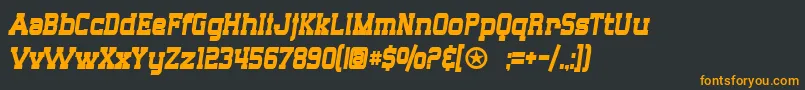 SF Big Whiskey Condensed Bold Font – Orange Fonts on Black Background