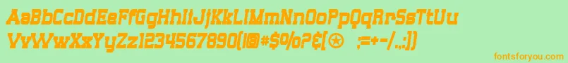 SF Big Whiskey Condensed Bold Font – Orange Fonts on Green Background