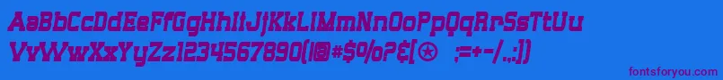 SF Big Whiskey Condensed Bold Font – Purple Fonts on Blue Background
