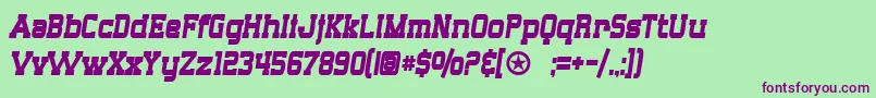 SF Big Whiskey Condensed Bold Font – Purple Fonts on Green Background