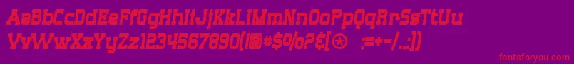 フォントSF Big Whiskey Condensed Bold – 紫の背景に赤い文字