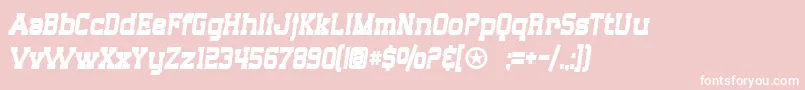 フォントSF Big Whiskey Condensed Bold – ピンクの背景に白い文字