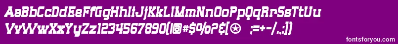 SF Big Whiskey Condensed Bold Font – White Fonts on Purple Background