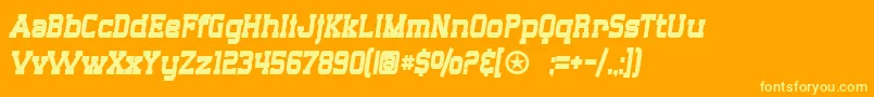 SF Big Whiskey Condensed Bold Font – Yellow Fonts on Orange Background
