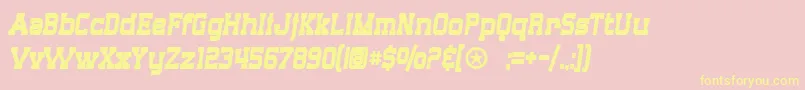 SF Big Whiskey Condensed Bold Font – Yellow Fonts on Pink Background
