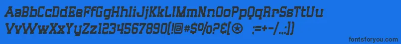 SF Big Whiskey Condensed Font – Black Fonts on Blue Background