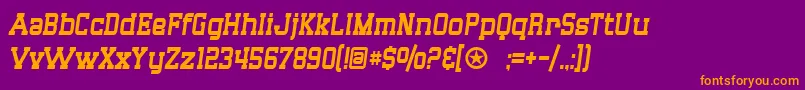 Czcionka SF Big Whiskey Condensed – pomarańczowe czcionki na fioletowym tle