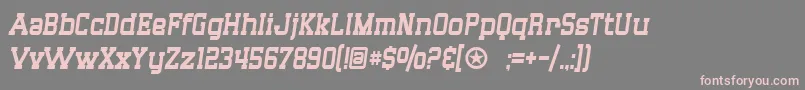 フォントSF Big Whiskey Condensed – 灰色の背景にピンクのフォント