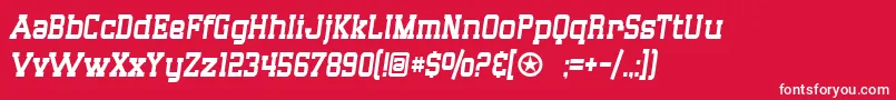SF Big Whiskey Condensed Font – White Fonts on Red Background