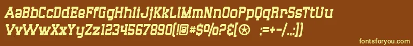 SF Big Whiskey Condensed Font – Yellow Fonts on Brown Background
