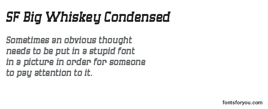 Review of the SF Big Whiskey Condensed Font
