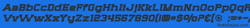 SF Big Whiskey Extended Bold Font – Black Fonts on Blue Background