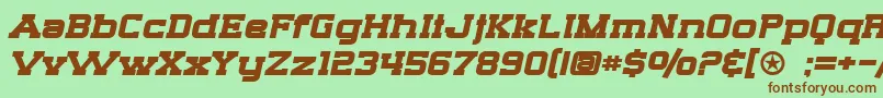 SF Big Whiskey Extended Bold Font – Brown Fonts on Green Background