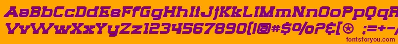 SF Big Whiskey Extended Bold Font – Purple Fonts on Orange Background
