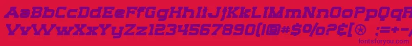 SF Big Whiskey Extended Bold Font – Purple Fonts on Red Background