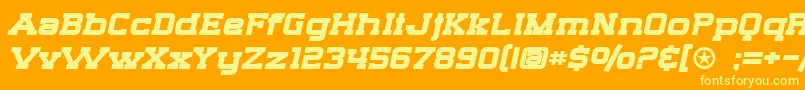 SF Big Whiskey Extended Bold Font – Yellow Fonts on Orange Background