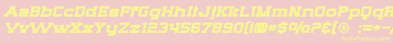 SF Big Whiskey Extended Bold Font – Yellow Fonts on Pink Background