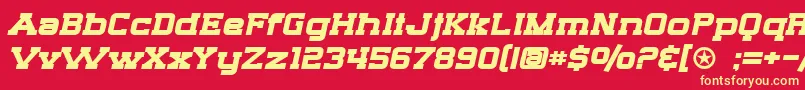 SF Big Whiskey Extended Bold Font – Yellow Fonts on Red Background