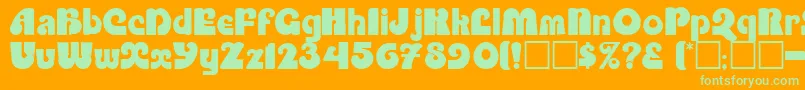 Шрифт Enothernigma – зелёные шрифты на оранжевом фоне