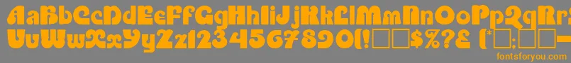 フォントEnothernigma – オレンジの文字は灰色の背景にあります。