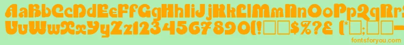 Enothernigma-Schriftart – Orangefarbene Schriften auf grünem Hintergrund