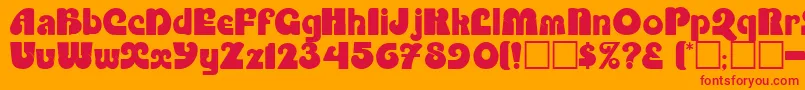 Enothernigma Font – Red Fonts on Orange Background