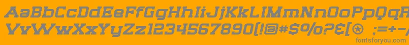 SF Big Whiskey Extended-Schriftart – Graue Schriften auf orangefarbenem Hintergrund