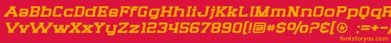 SF Big Whiskey Extended Font – Orange Fonts on Red Background