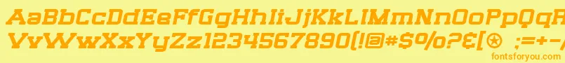 SF Big Whiskey Extended Font – Orange Fonts on Yellow Background