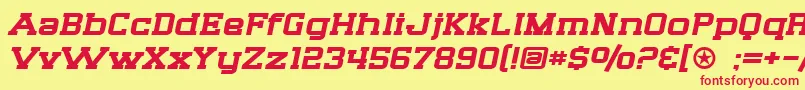 SF Big Whiskey Extended Font – Red Fonts on Yellow Background