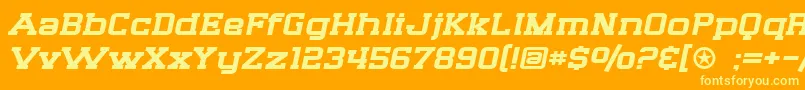 SF Big Whiskey Extended Font – Yellow Fonts on Orange Background