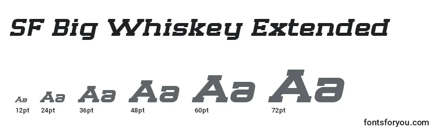 Размеры шрифта SF Big Whiskey Extended