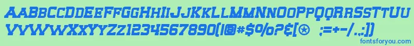 SF Big Whiskey SC Bold Font – Blue Fonts on Green Background