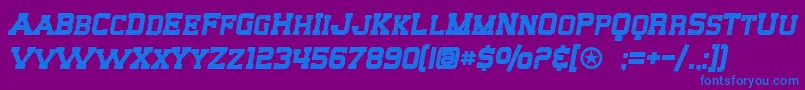 SF Big Whiskey SC Bold Font – Blue Fonts on Purple Background