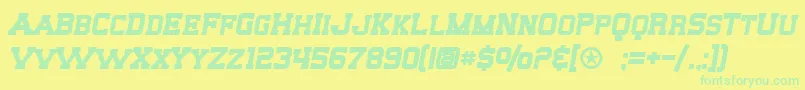 SF Big Whiskey SC Bold Font – Green Fonts on Yellow Background