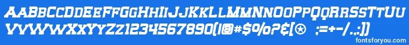 SF Big Whiskey SC Bold Font – White Fonts on Blue Background