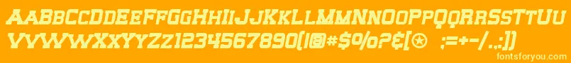 Fonte SF Big Whiskey SC Bold – fontes amarelas em um fundo laranja