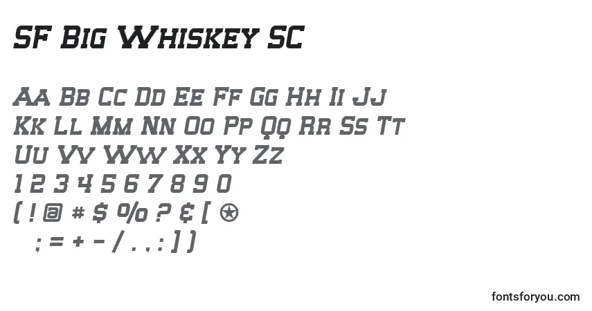 SF Big Whiskey SC font – alphabet, numbers, special characters