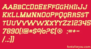 SF Big Whiskey SC font – Yellow Fonts On Red Background