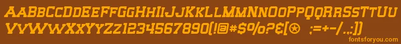 SF Big Whiskey SC-Schriftart – Orangefarbene Schriften auf braunem Hintergrund