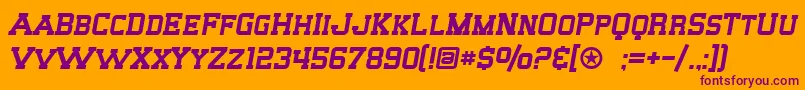 SF Big Whiskey SC-Schriftart – Violette Schriften auf orangefarbenem Hintergrund